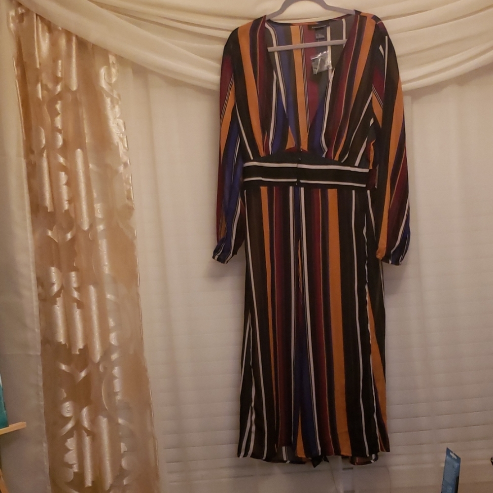 Open Front Striped Duster top.